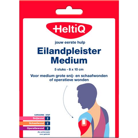 HeltiQ eilandpleist 8x10cm, per stuk verpakt, steriel