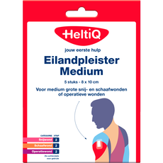 HeltiQ eilandpleist 8x10cm, per stuk verpakt, steriel