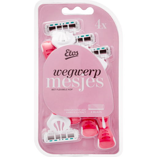Etos 4-Blads Wegwerpmesjes Roze 4 stuks