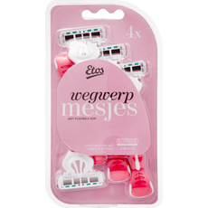 Etos Wegwerpmesjes 4-Blads Roze 4 stuks