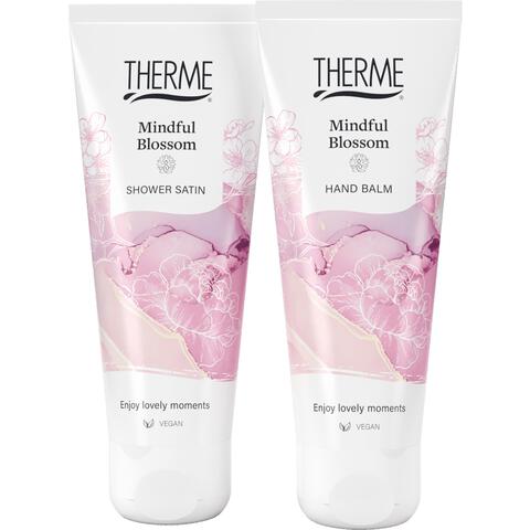 Therme Mindful Blossom Hand Balm + Shower Satin 75ml Geschenkset