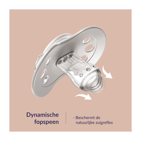Difrax LOVI Dynamic Fopspeen 6-18M Night & Day Girl 2 stuks