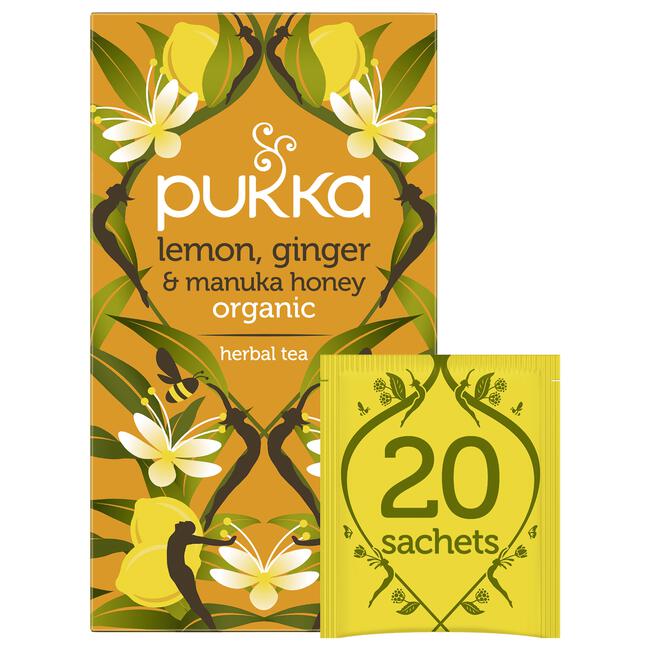 Pukka Bio Lemon Ginger & Manuka Honey Thee 20 zakjes