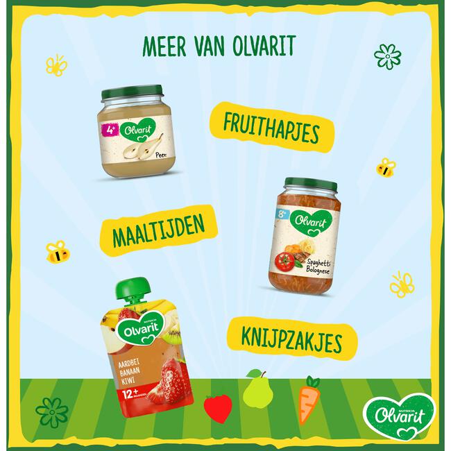 Olvarit Appel Aardbei Peer Fruithapje 6+ maanden 200 GR