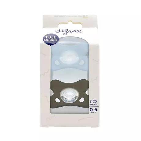 Difrax Fopspeen Natural Siliconen 0-6M Ice/Clay 2 stuks