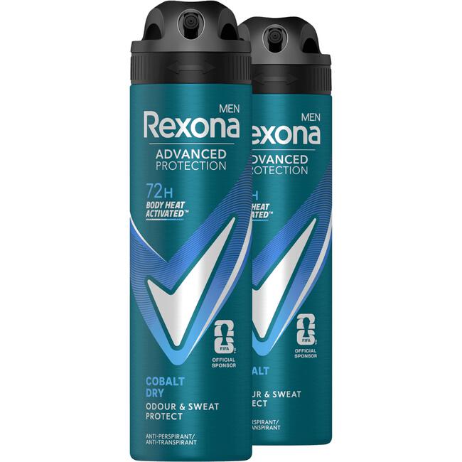 Rexona Men Advanced Protection Cobalt Dry Deodorant Spray 2x 150 ML
