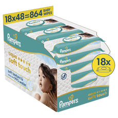 Pampers Aqua Soft Touch Billendoekjes 18x48 stuks