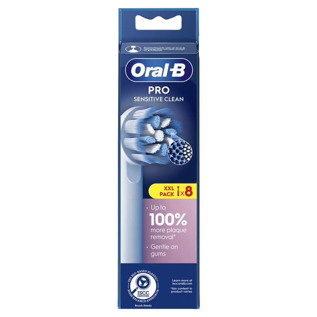 Oral-B Sensitive Clean Opzetborstels Wit 8 Stuks