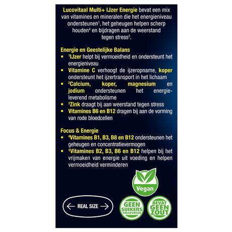 Lucovitaal Multi+ IJzer Energie Hoog Gedoseerd Tabletten 60 stuks