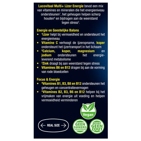 Lucovitaal Multi+ IJzer Energie Hoog Gedoseerd Tabletten 60 stuks