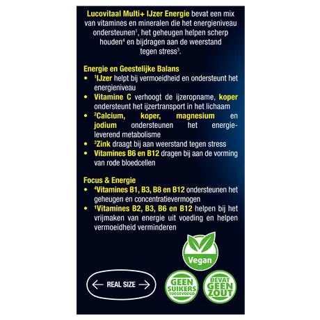Lucovitaal Multi+ IJzer Energie Hoog Gedoseerd Tabletten 60 stuks