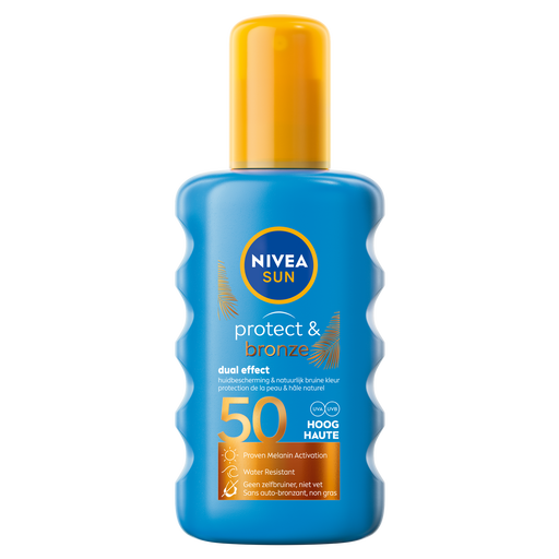 NIVEA SUN Zonnebrand Protect & Bronze Spray SPF 50 200 ML