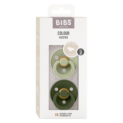 BIBS Anatomische Fopspeen Two Pack Natuurlijk Rubber Sage/Hunter Green Maat 2