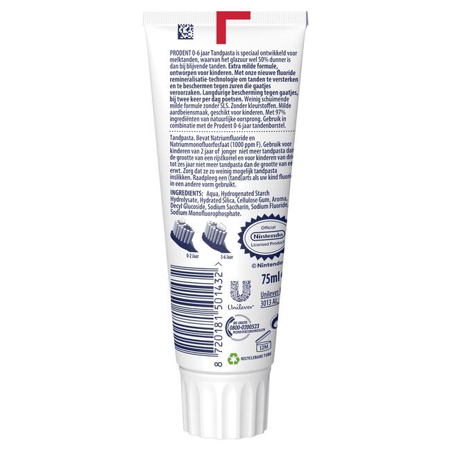 Prodent Kids 0-6 jaar Mario Tandpasta 75 ML