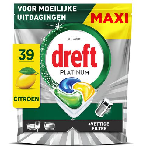 Dreft Platinum Vaatwastabletten Citroen 39 Stuks