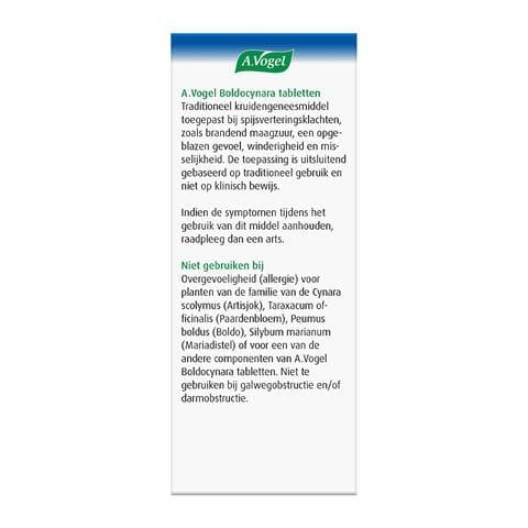 A.Vogel Boldocynara Bij Misselijkheid En Opgeblazen Gevoel Tabletten 80 ST