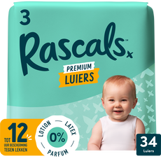 Rascals Premium Luiers Maat 3 6-11 KG 34 stuks