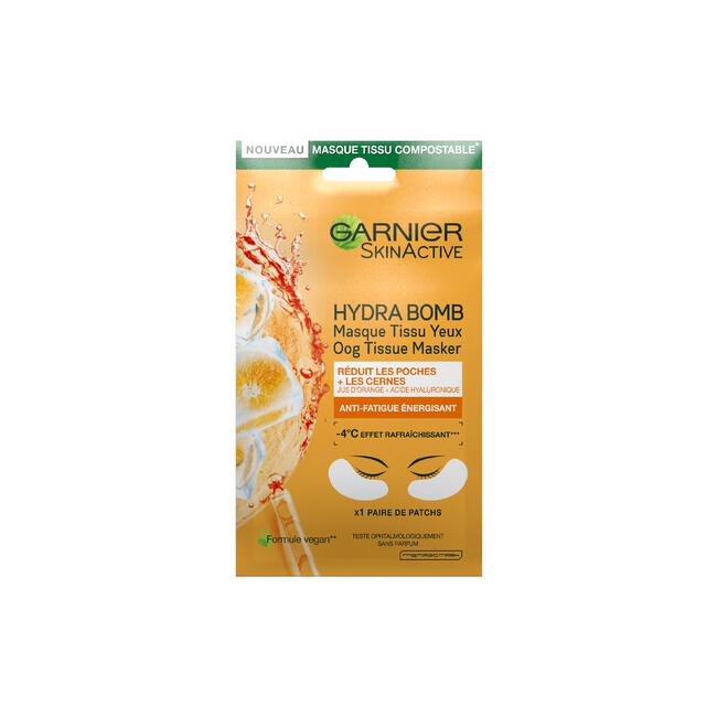 Garnier SkinActive Oog Sheet Masker met Sinaasappel en Hyaluronzuur