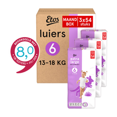 Etos Luiers Extra Large Maat 6 12-18 kg Maandbox 162 stuks