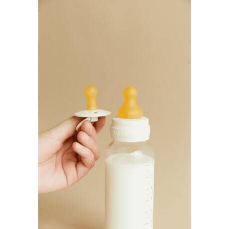 BIBS Babyfles 270 ML Sage met Latex speen en opvouwbaar trechtertje