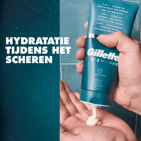 Gillette Intimate Razor 2UP en 2-In-1 Scheercrème + Reiniger Voor Intieme Zone