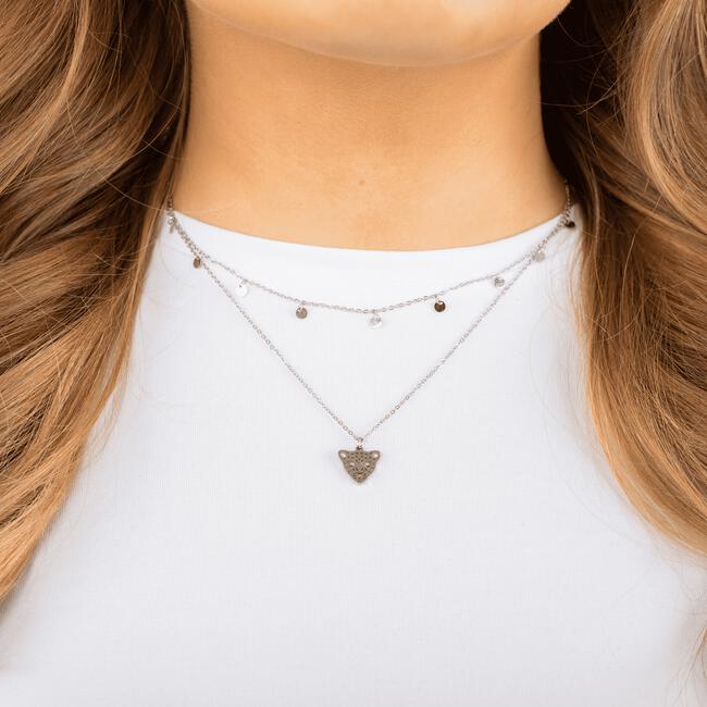 BiSjU Jewellery Ketting met Locked Eye Silver Plated - SS