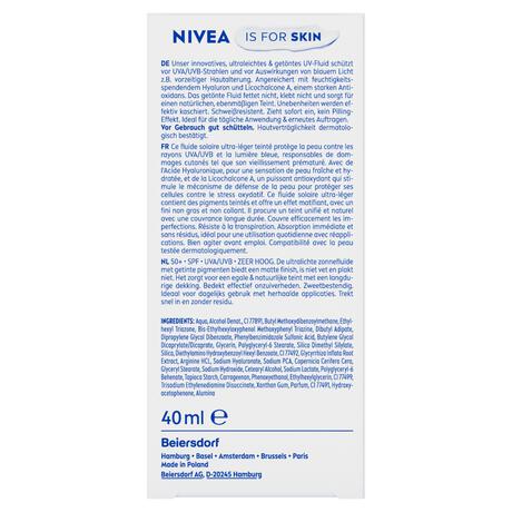 NIVEA SUN UV Face Specialist Ultra Light Daily Fluid Light Tinted SPF50+ 40 ML