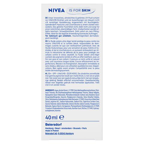 NIVEA SUN UV Face Specialist Ultra Light Daily Fluid Light Tinted SPF50+ 40 ML