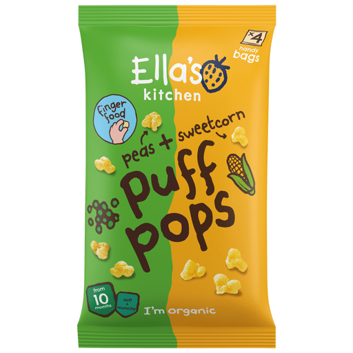 Ella's Kitchen Bio Maïs Puff Pops Erwt 10+ Maanden 36 gram
