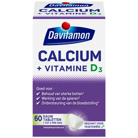 Davitamon Calcium met Vitamine D3 Mint Kauwtabletten 60 stuks