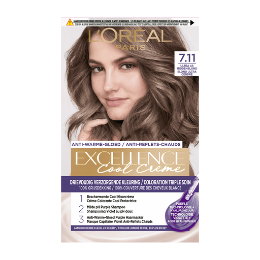 L'Oréal Paris Excellence Cool Creams Haarverf 7.11 Ultra Ash Blond