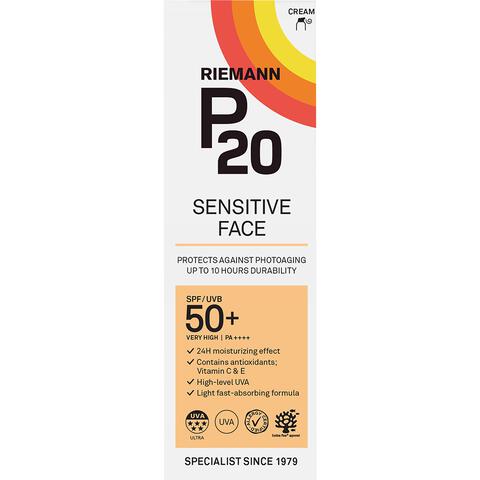 P20 Sensitive Face Zonnebrandcrème SPF50+