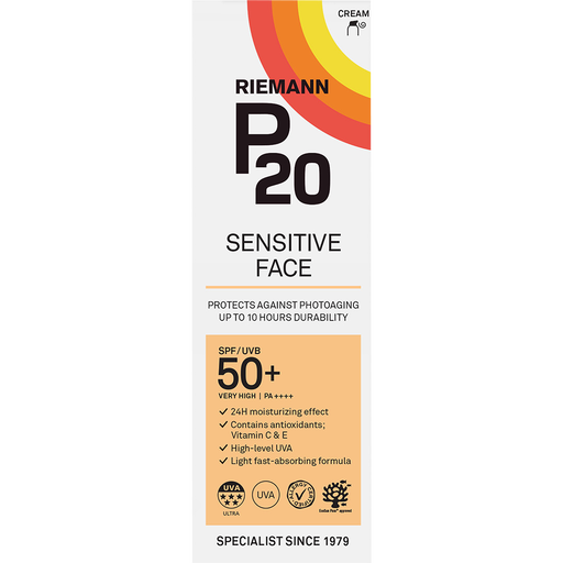 P20 Sensitive Face Zonnebrandcrème SPF50+