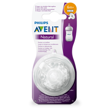 Philips Avent Natural Flesspeen 6 M+ SCF044/27 2 Stuks