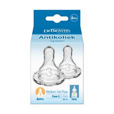 Dr. Brown’s Flesspeen 6+ Maanden Fase 3 Smalle Halsfles 2 stuks