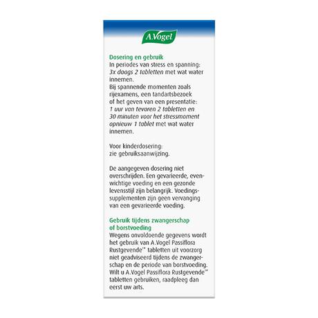 A.Vogel Passiflora Rustgevende1* Tabletten Helpt Bij Stressmomenten1* 80 stuks