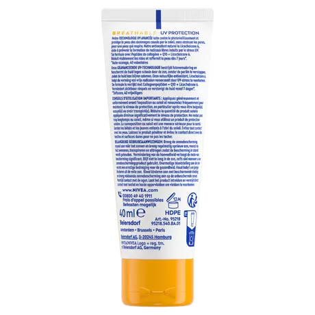 NIVEA SUN Breathable UV Face Anti-Age Q10 Zonnebrand SPF50+ 40 ML