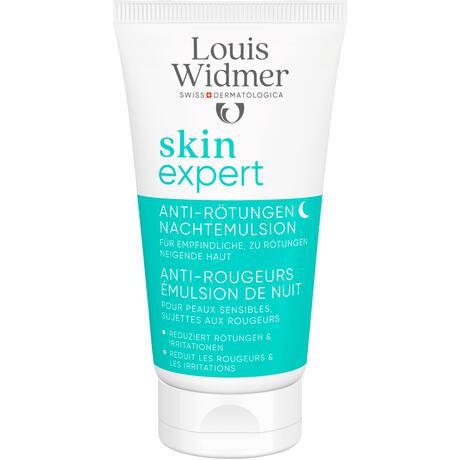 Louis Widmer Skinexpert Anti-Roodheid Nachtemulsie Zonder Parfum 50 ML