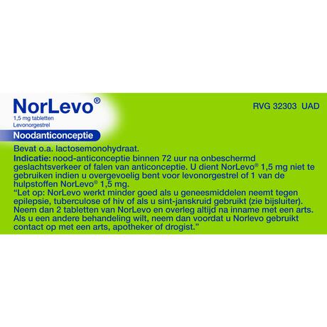 Norlevo Levonorgestrel Morning After Pil 1,5 mg
