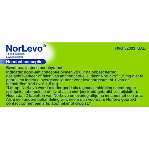 Norlevo Levonorgestrel Morning After Pil 1,5 mg