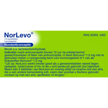 Norlevo Levonorgestrel Morning After Pil 1,5 MG