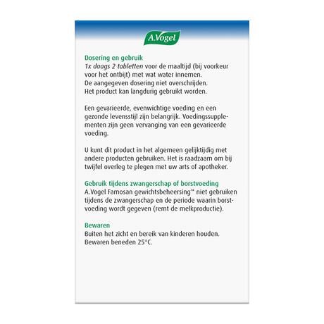 A.Vogel Famosan Gewichtsbeheersing2* & Overgang1* Tabletten 60 stuks