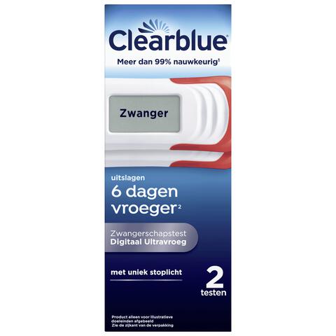 Clearblue Zwangerschapstest Digitaal Ultravroeg 2 Stuks