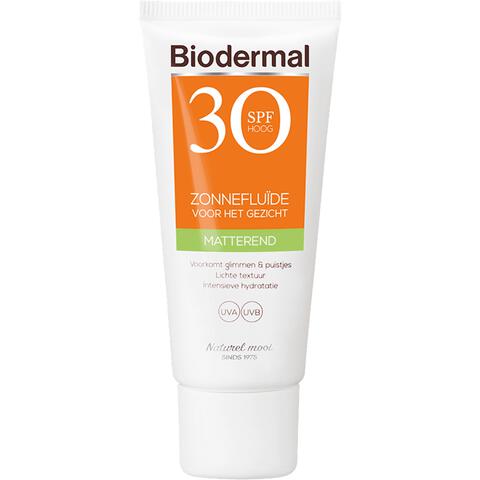 Biodermal Matterend Zonnefluïde Voor Het Gezicht SPF30 40 ML