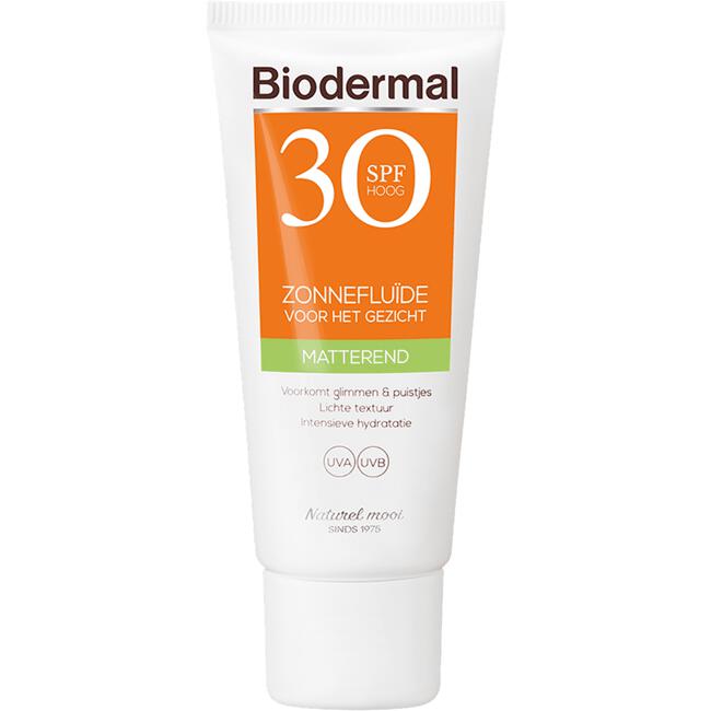 Biodermal Matterend Zonnefluïde Gezicht SPF30 40 ML