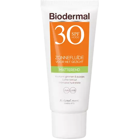 Biodermal Matterend Zonnefluïde Voor Het Gezicht SPF30 40 ML