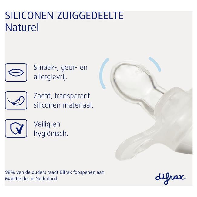Difrax Fopspeen Naturel Grey Agate 20 Maanden