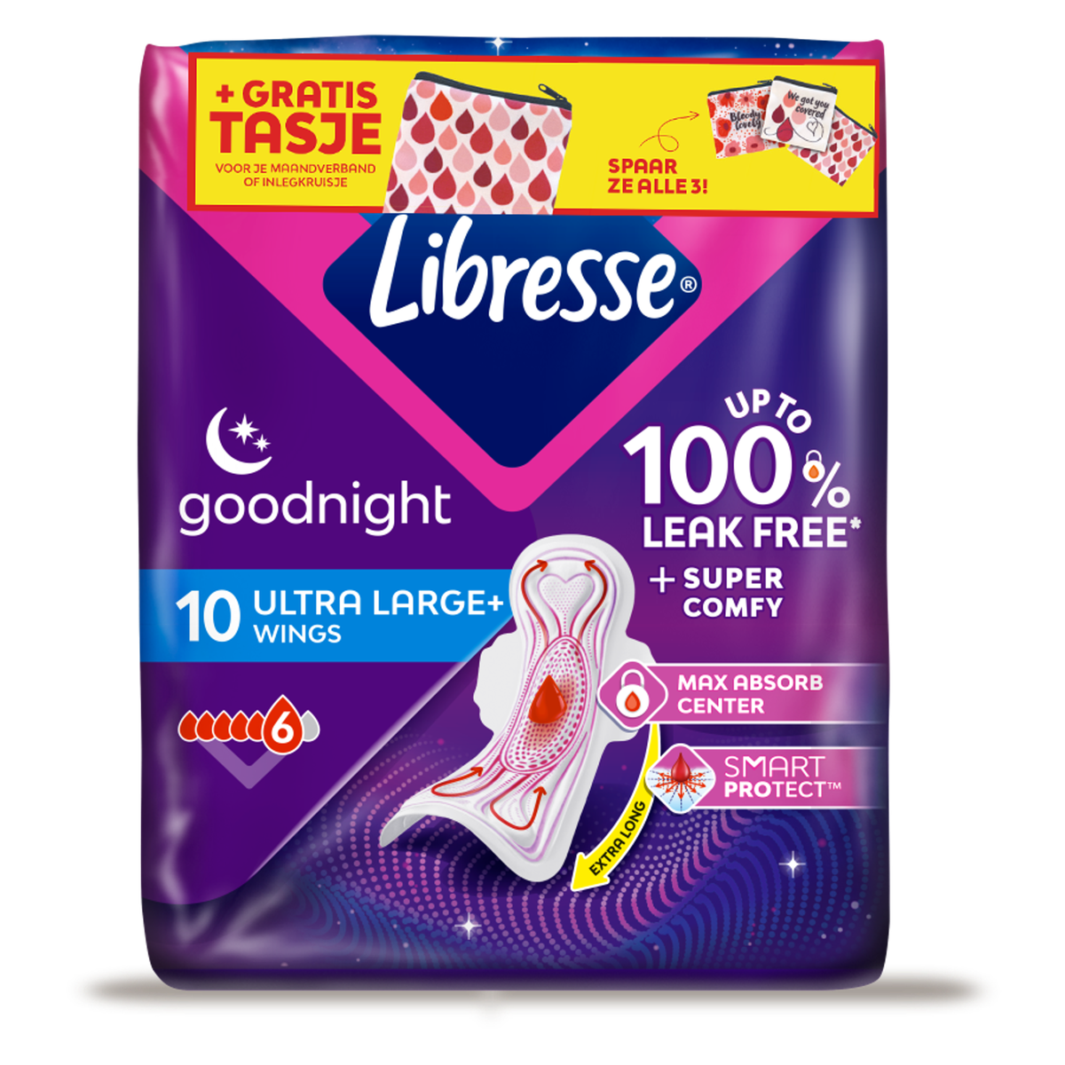 Libresse Maandverband Goodnight Ultra — 10 stuks