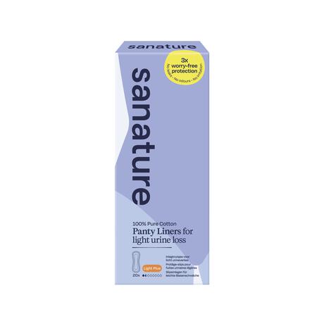 Sanature 100% Katoenen Incontinentie Inlegkruisjes Light Plus 20 Stuk