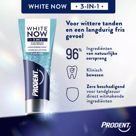 Prodent White Now 3-in-1 Fresh Kiss Tandpasta 75 ML